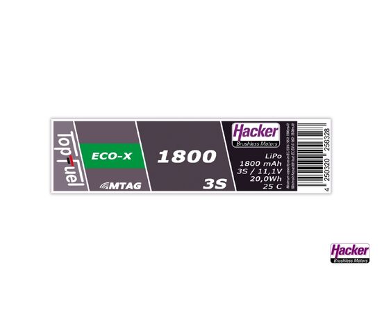 H91800341-TopFuel LiPo 25C-ECO-X 1800mAh 3S MTAG