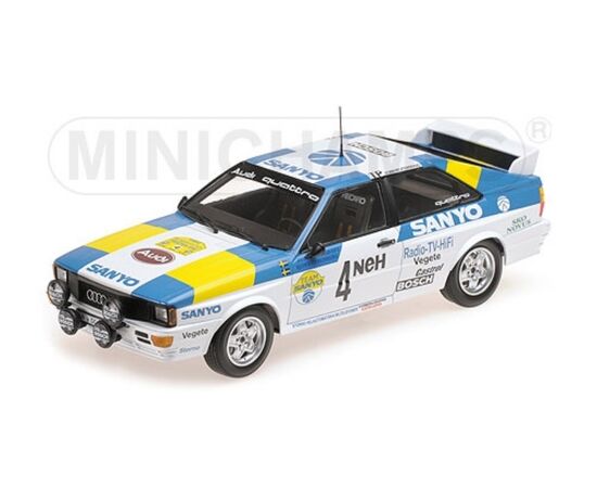 LEM155821105-AUDI Quattro - Audi Sport Sweden 1:18 Blomq./Ceder. Win. Swedish Rally 1982