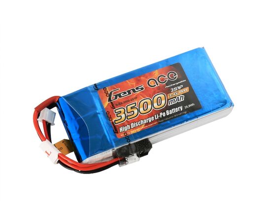 GEN160-Gens ace 3500mAh 7.4V RX 2S1P Lipo Battery Pack / RX/ TX (Futaba Plug) GEA35002SRXFJ