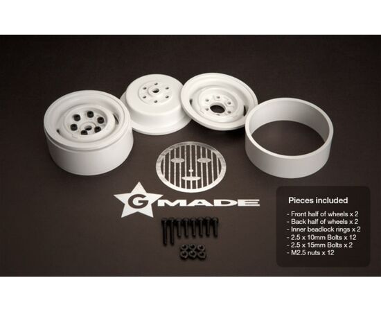 GM70106-Gmade 1.9 VR01 beadlock wheels (White) (2)