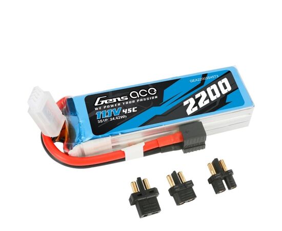 GEN139-Gens ace 2200mAh 11.1V 45C 3S1P Lipo Battery Pack with EC3/XT60/T-plug