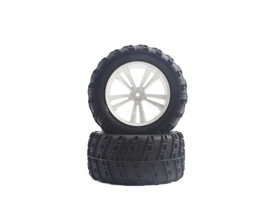 HI31804W-Tires and Wheels for Truck/Monster Truck (White / 31613W+31803)