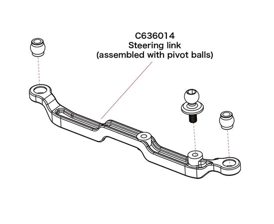 PHTC636103-Steering link(assembled with pivot balls) &amp; Servo Arm