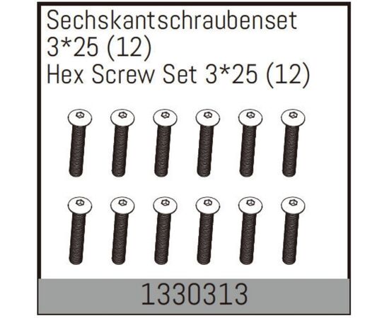 AB1330313-Hex Screw Set 3*25 (12)