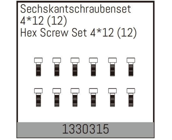 AB1330315-Hex Screw Set 4*12 (12)