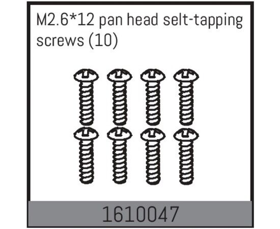 AB1610047-M2.6*12 pan head selt-tapping screws (10)