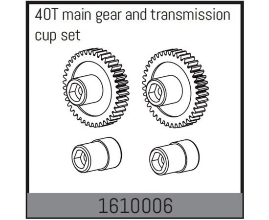 AB1610006-40T main gear and transmission cup set