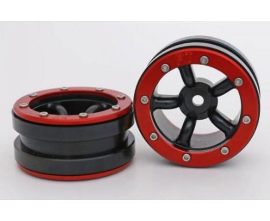 ABMT0010BR-Beadlock Wheels PT-Safari Black/Red 1.9 (2 pcs)&#160;