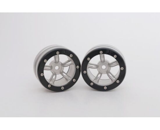 ABMT0010SB-Beadlock Wheels PT-Safari Silver/Black 1.9 (2 pcs)&#160;