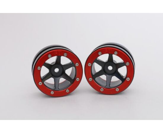 ABMT0030BR-Beadlock Wheels PT-Slingshot Black/Red 1.9 (2 pcs)&#160;