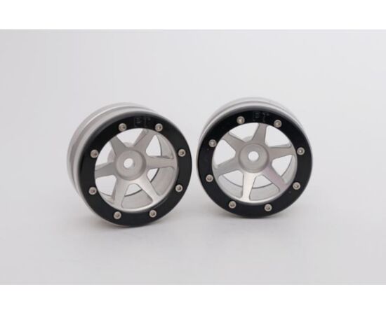 ABMT0030SB-Beadlock Wheels PT-Slingshot Silver/Black 1.9 (2 pcs)&#160;