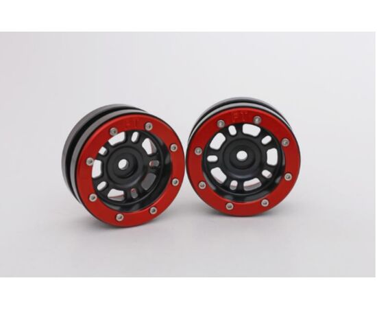 ABMT0040BR-Beadlock Wheels PT-Distractor Black/Red 1.9 (2 pcs)&#160;