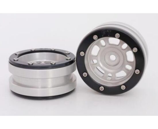 ABMT0040SB-Beadlock Wheels PT-Distractor Silver/Black 1.9 (2 pcs)&#160;