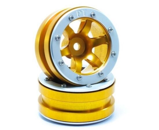 ABMT0070GOS-Beadlock Wheels PT-Wave Gold/Silver 1.9 (2 pcs)