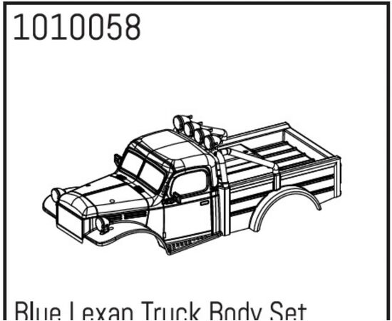 AB1010058-Blue Lexan Power Wagon Body Set