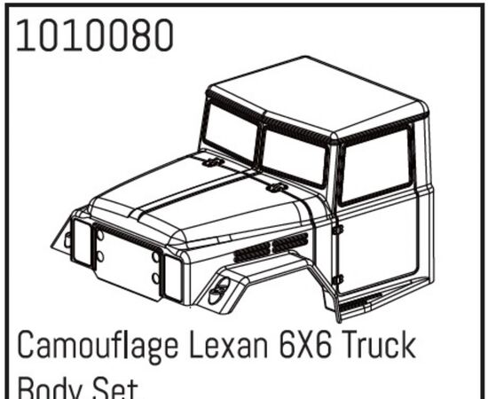 AB1010080-Camouflage Lexan 6X6 Truck Body Set