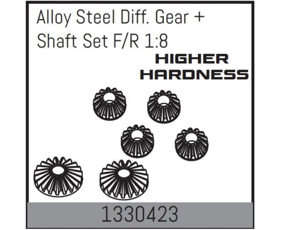 AB1330423-Alloy Steel Diff. Gear + Shaft Set F/R 1:8