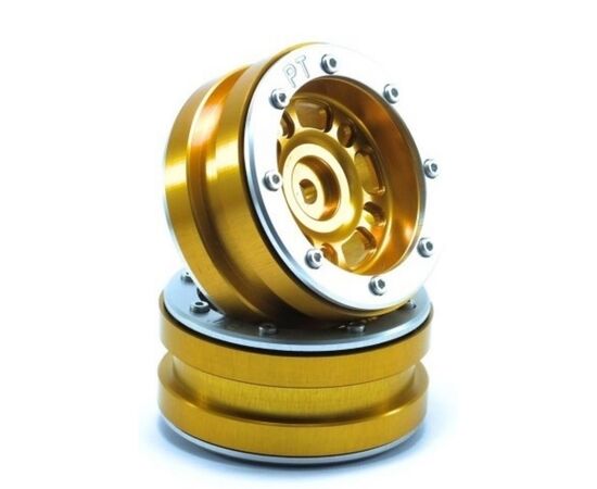 ABMT0040GOS-Beadlock Wheels PT-Distractor Gold/Silver 1.9 (2 pcs)
