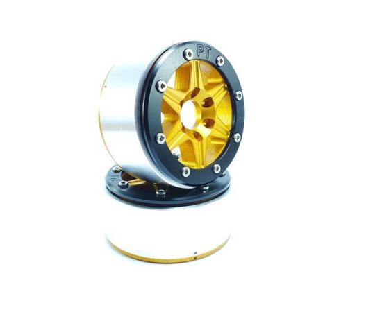 ABMT5010GOB-Beadlock Wheels SIXSTAR Gold/Black 1.9 (2) w/o Hub