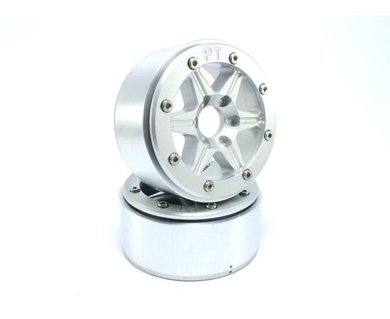 ABMT5010SS-Beadlock Wheels SIXSTAR Silver/Silver 1.9 (2) w/o Hub