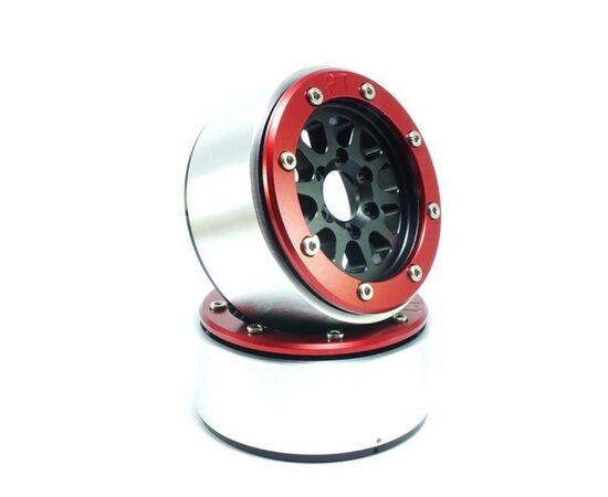 ABMT5030BR-Beadlock Wheels GEAR Black/Red 1.9 (2) w/o Hub