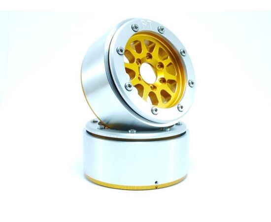 ABMT5030GOS-Beadlock Wheels GEAR Gold/Silver 1.9 (2) w/o Hub
