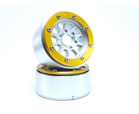 ABMT5030SGO-Beadlock Wheels GEAR Silver/Gold 1.9 (2) w/o Hub
