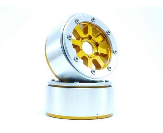 ABMT5040GOS-Beadlock Wheels HAMMER Gold/Silver 1.9 (2) w/o Hub