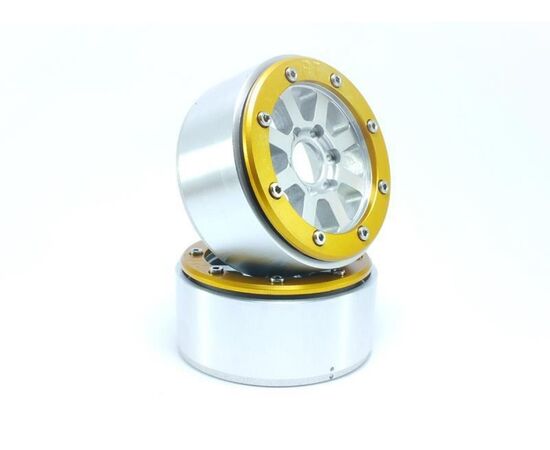 ABMT5040SGO-Beadlock Wheels HAMMER Silver/Gold 1.9 (2) w/o Hub