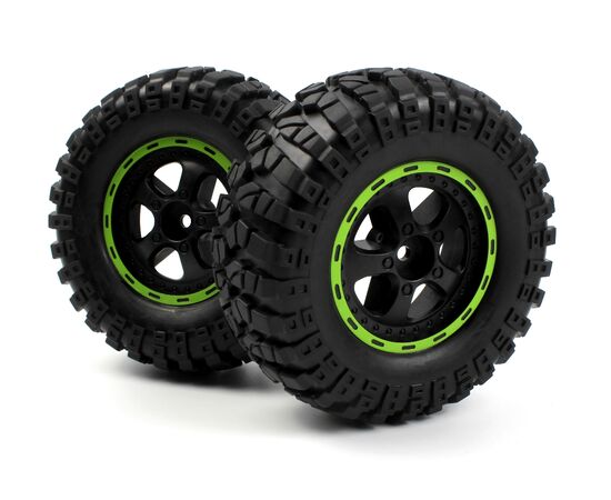 BL540183-Smyter Desert Wheels/Tires Assembled (Black/Green)
