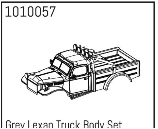 AB1010057-Grey Lexan Power Wagon Body Set