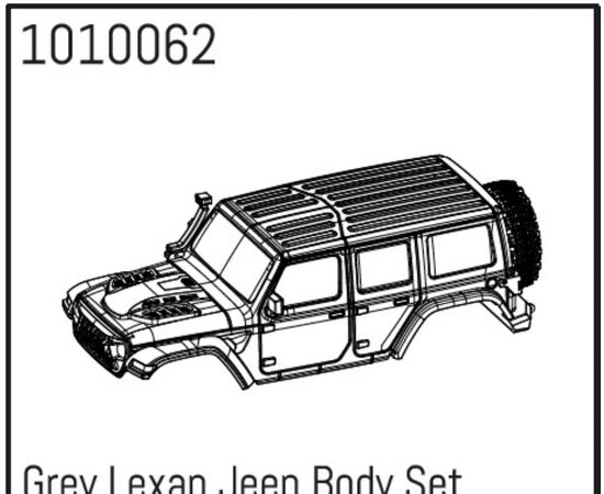 AB1010062-Grey Lexan Wrangler Body Set