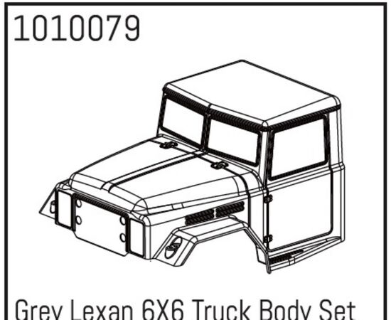 AB1010079-Grey Lexan 6X6 Truck Body Set