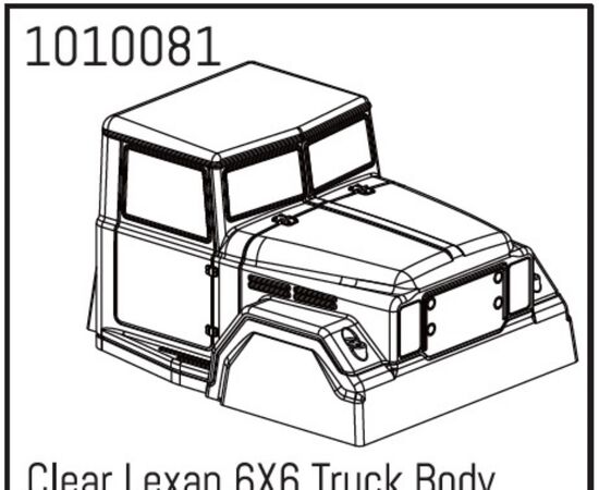 AB1010081-Clear Lexan 6X6 Truck Body