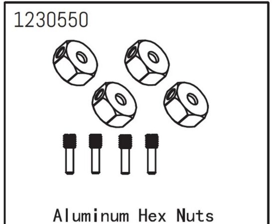 AB1230550-Aluminum Hex Nuts (4)