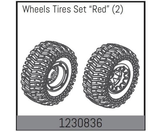 AB1230836-Beadlock Wheel Set128*65mm - Red (2)