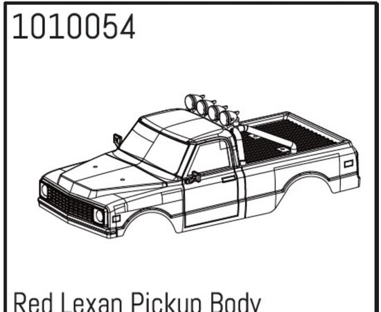 AB1010054-Red Lexan Pickup Body