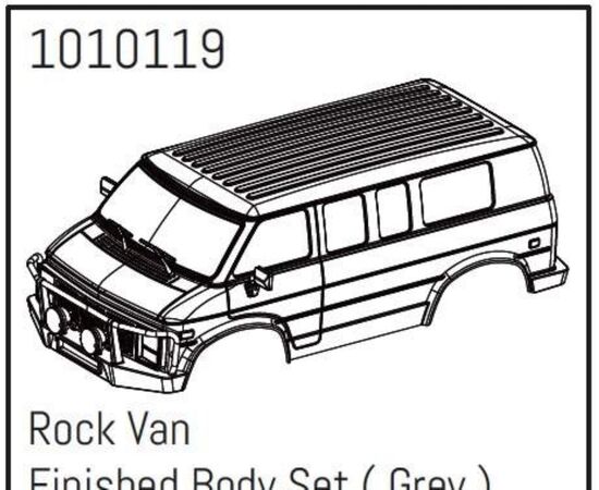 AB1010119-Rock Van PC Body Set (grey) - PRO Crawler 1:18