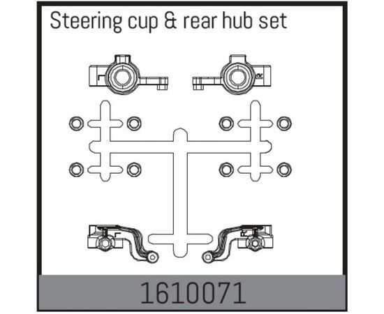 AB1610071-Steering cup &amp; rear hub set