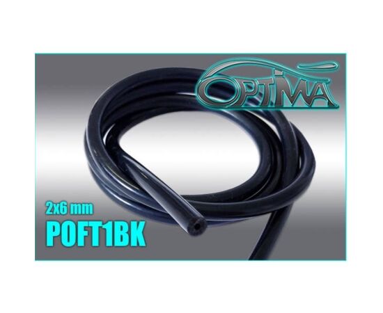 6M-POFT1BK-Durite essence noire Shiny en 2x6 mm