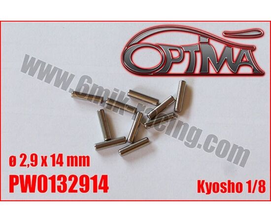 6M-PW0132914-Pin for shaft replacement - 2,9 x 14mm (10) Kyosho 1/8