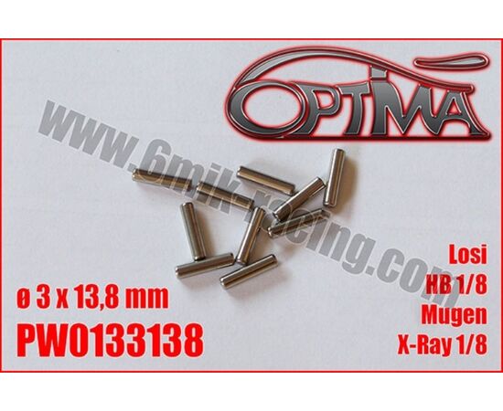 6M-PW0133138-Pin for shaft replacement - 3 x 13,8mm (10) HB Racing / Xray / MBX