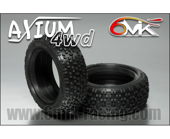 6M-TM107S-AXIUM 4wd Indoor tyre - Silver Compound + foam inserts (pair)