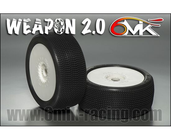 6M-TU151525-WEAPON 2.0 Tyres in 15/25 compound glued on rims (Pair)