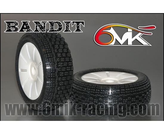 6M-TU80018-Bandit&nbsp; Tyres glued on rims - 0/18 compound (pair)