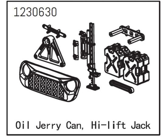 AB1230630-Grill, Oil Jerry Can and High Lift Jack - Sherpa