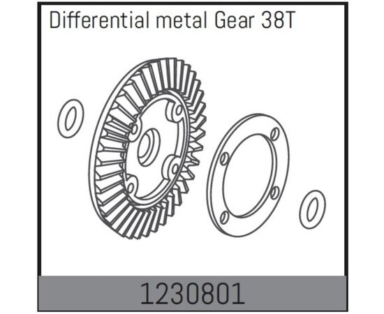 AB1230801-Differential Crown Gear 38T +Sealing