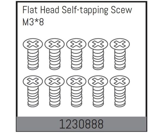 AB1230888-M3*8 Flat Head Self-tapping Screw Set (10)