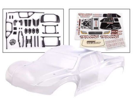 LEM10211R-Body, Maxx Slash (clear, requires pai nting)/ window masks/ decal sheet (in cludes body support, bod