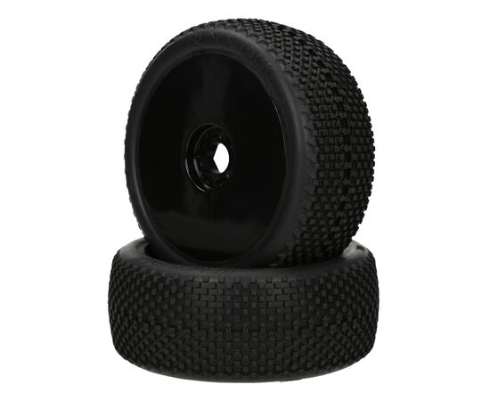 PA9386-Black Jack Mounted Tire (Pink Compound/Carbon Wheel/1:8 Buggy)